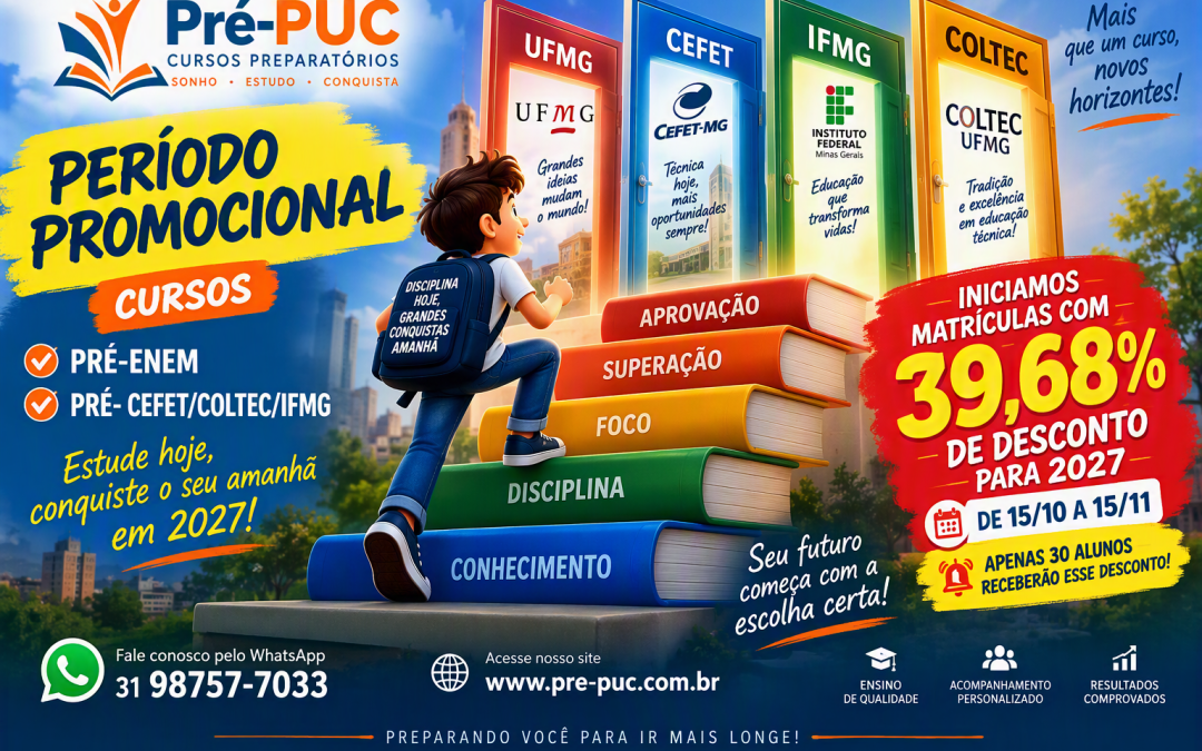 CEFET/COLTEC/IFMG/COLÉGIO MILITAR –  CURSO EXTENSIVO INÍCIO 08/08/2027