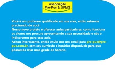 AULAS PARTICULARES – ON-LINE, PRESENCIAL EM CASA