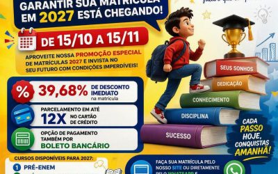 PROMOÇÃO 2027 – 38,86% DE DESCONTO E PARCELAMENTO EM 12 PARCELAS